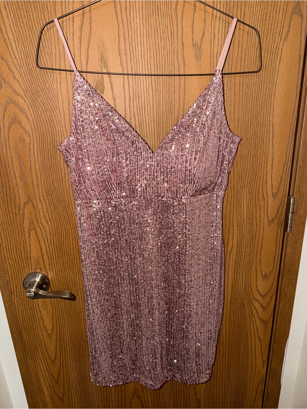 Emerald Sundae Sparkling Mauve Sequin Slip Dress Size XL